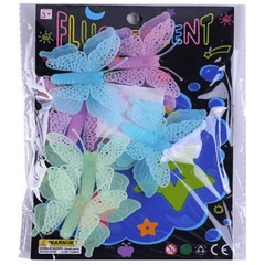 4pcs Luminous Butterfly Wall Stickers 3D Decorative Student Art Decor