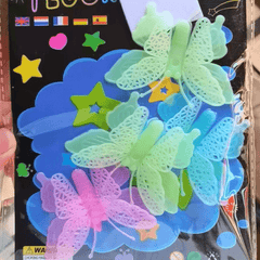 4pcs Luminous Butterfly Wall Stickers 3D Decorative Student Art Decor