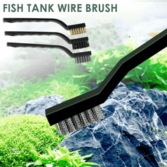 3pcs Steel Wire Brush Aquarium Cleaner Set