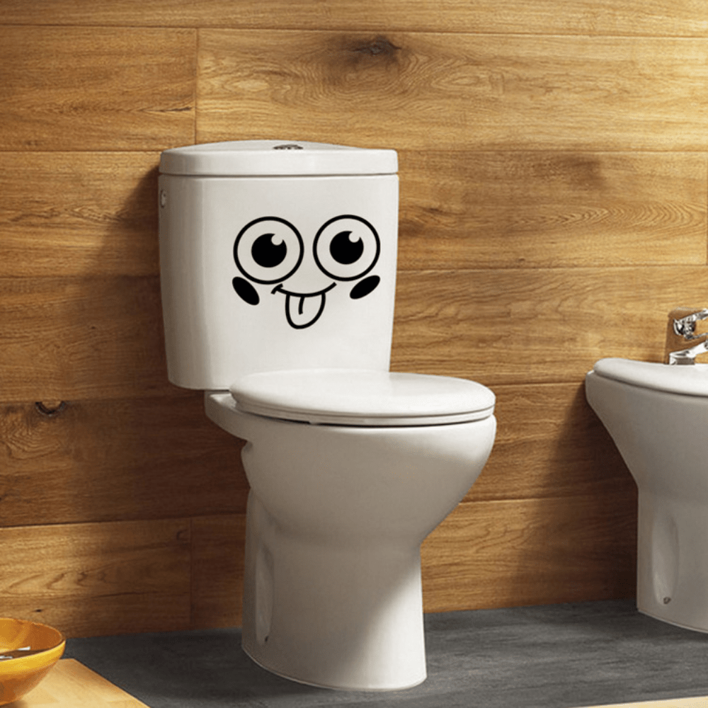 Smiling Faces Toilet Post Bathroom Wall Decor Stickers