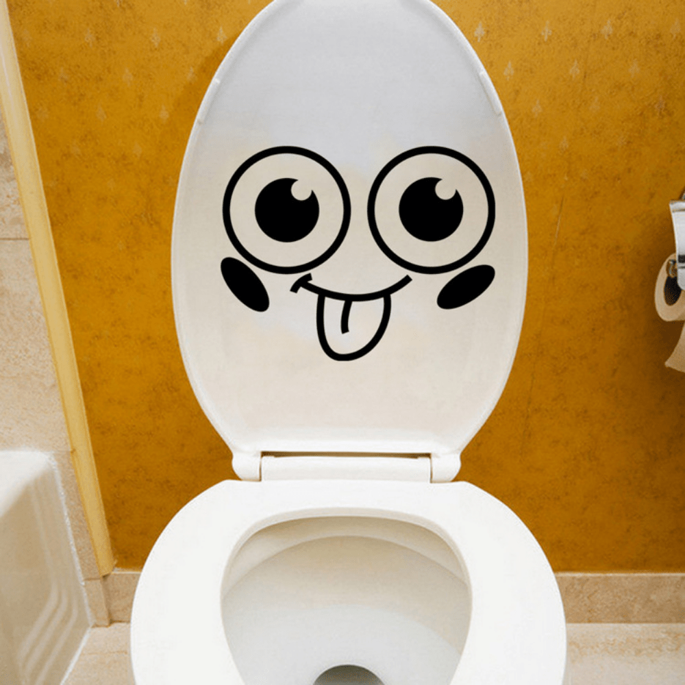 Smiling Faces Toilet Post Bathroom Wall Decor Stickers