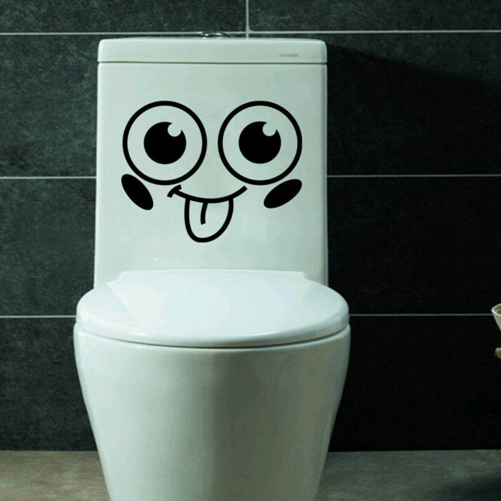 Smiling Faces Toilet Post Bathroom Wall Decor Stickers