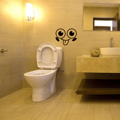 Smiling Faces Toilet Post Bathroom Wall Decor Stickers