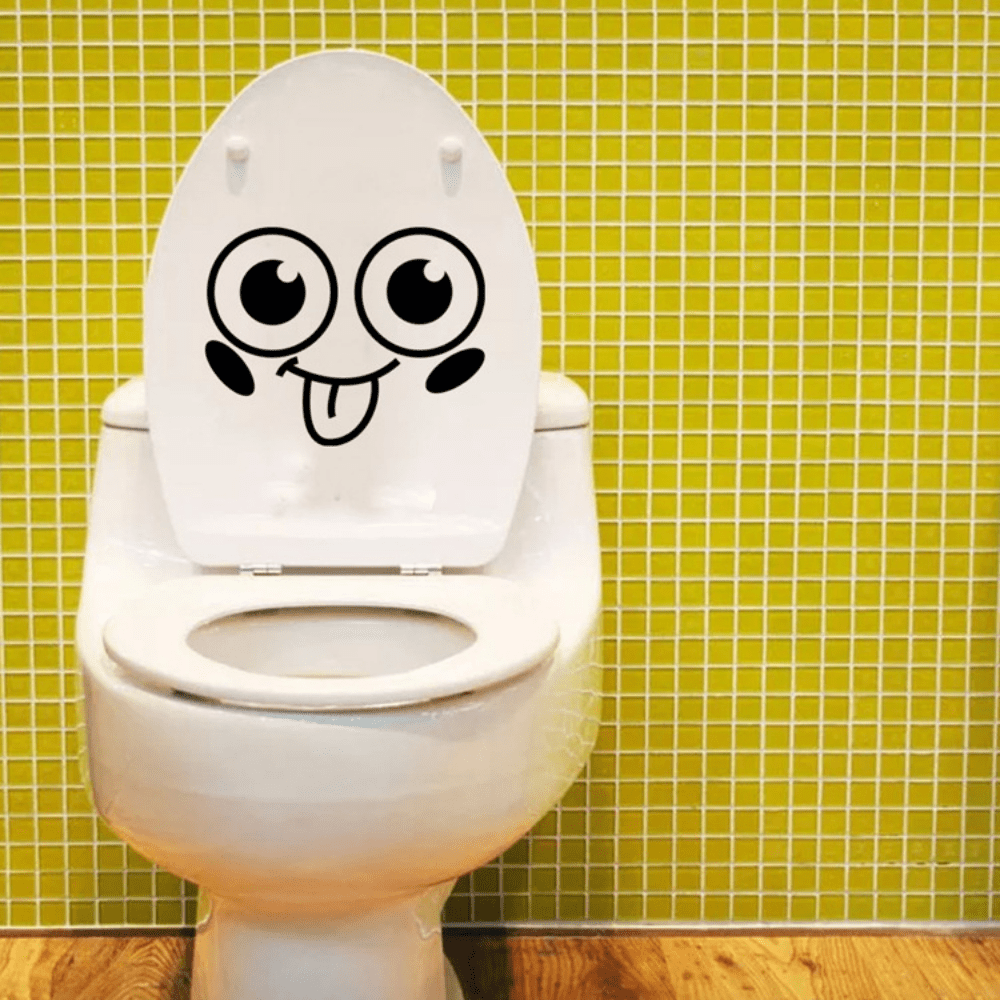 Smiling Faces Toilet Post Bathroom Wall Decor Stickers