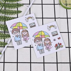 10pcs Random Cartoon PVC Waterproof Pencil Case Label Stickers