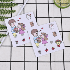 10pcs Random Cartoon PVC Waterproof Pencil Case Label Stickers