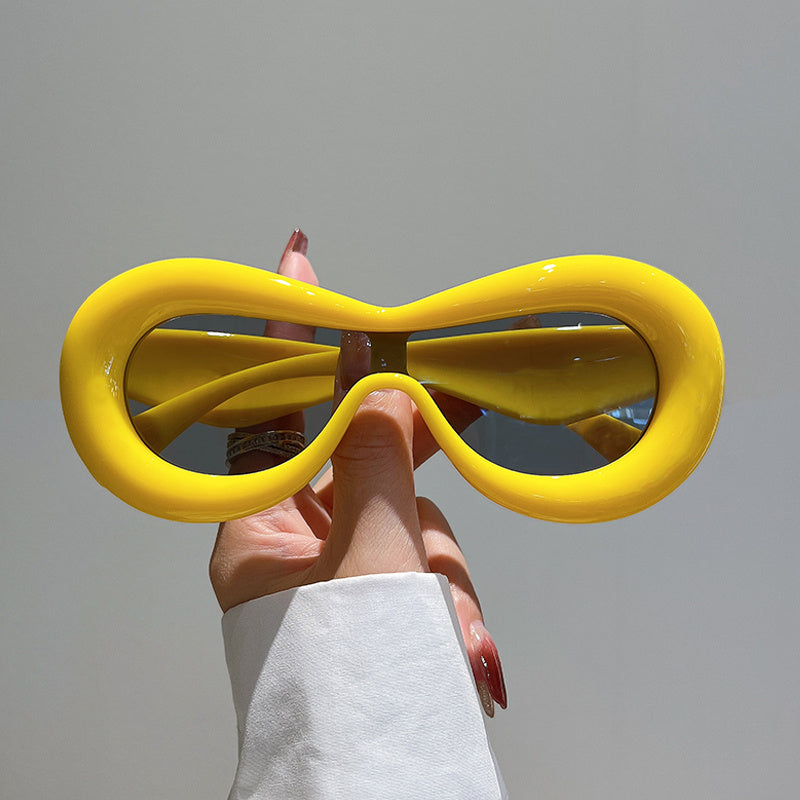 Y2K Inflated Oval Sunglasses Candy Shades for Women Men