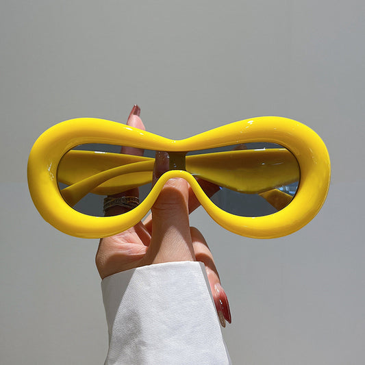 Y2K Inflated Oval Sunglasses Candy Shades for Women Men