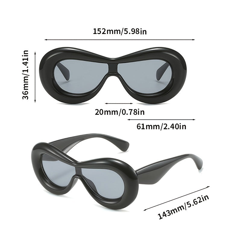 Y2K Inflated Oval Sunglasses Candy Shades for Women Men