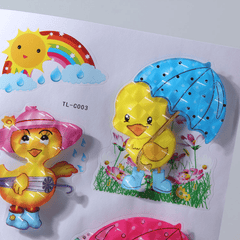 Yellow Ducklings 3D Children Bedroom Wall Stickers