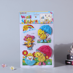 Yellow Ducklings 3D Children Bedroom Wall Stickers