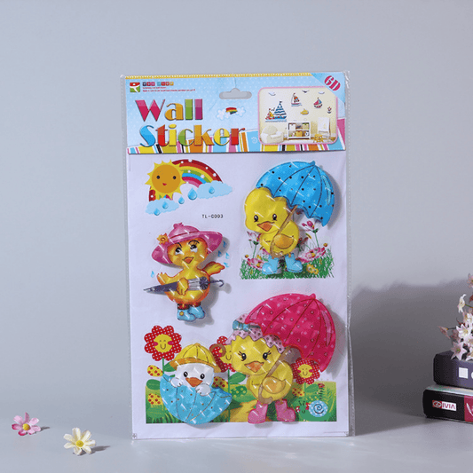 Yellow Ducklings 3D Children Bedroom Wall Stickers