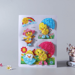 Yellow Ducklings 3D Children Bedroom Wall Stickers