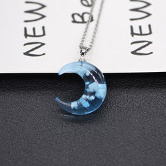 Luminous Sky Cloud Necklace Moon Resin Jewelry