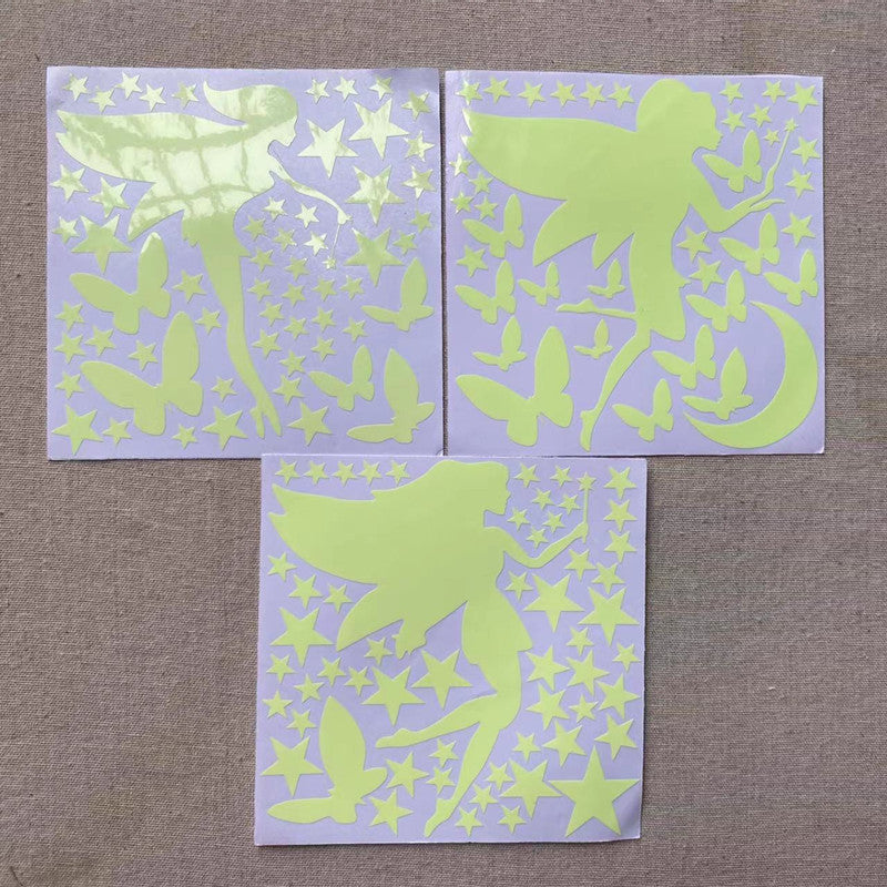 3D Glow Fairy Decals: Butterfly Moon & Star Wall Stickers