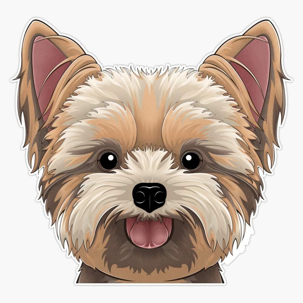 Peeking Yorkie Car Stickers Laptop Water Bottle Phone Car Truck Van