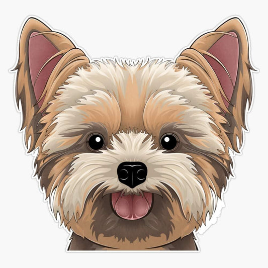 Peeking Yorkie Car Stickers Laptop Water Bottle Phone Car Truck Van
