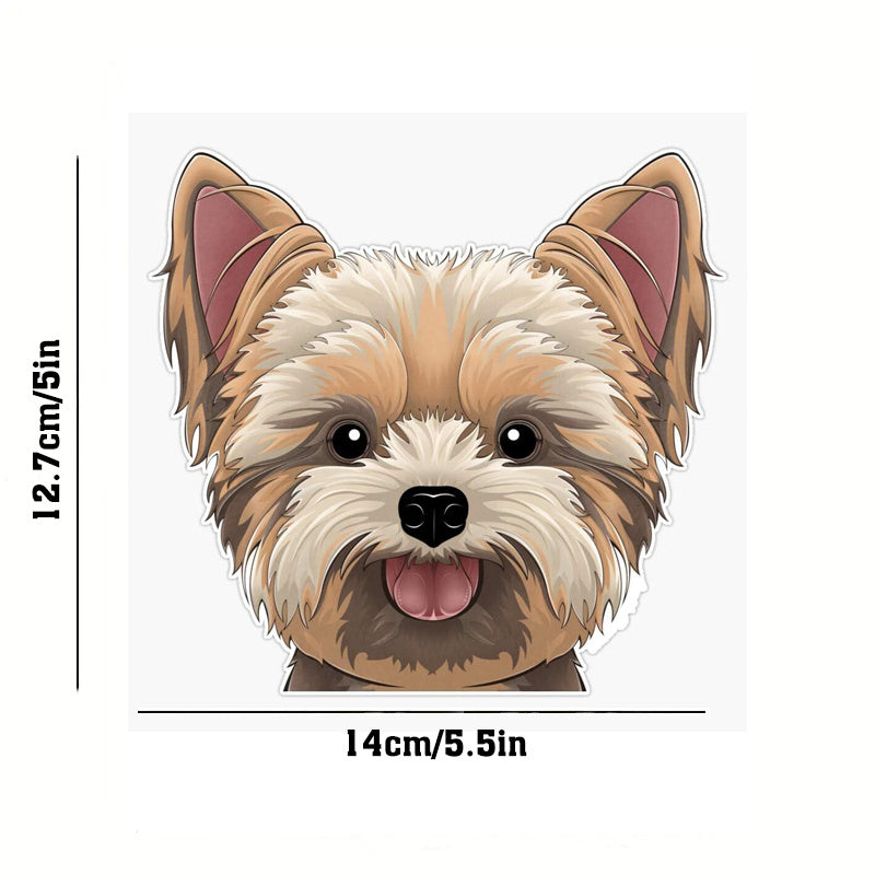 Peeking Yorkie Car Stickers Laptop Water Bottle Phone Car Truck Van