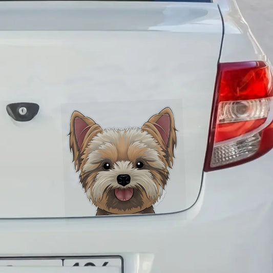 Peeking Yorkie Car Stickers Laptop Water Bottle Phone Car Truck Van