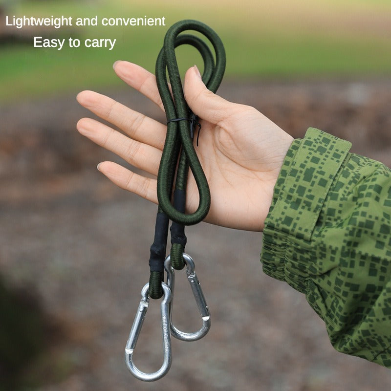 Elastic Rope Hook for Camping with Ground Nail Attachment