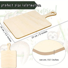 3pcs Mini Wooden Cutting Board With Handle Paddle Cutting Board