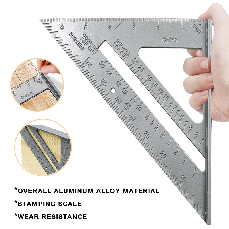 Aluminium Triangle Ruler 17 78 Cm Carpenter Set Square Angle Woodworking Tools