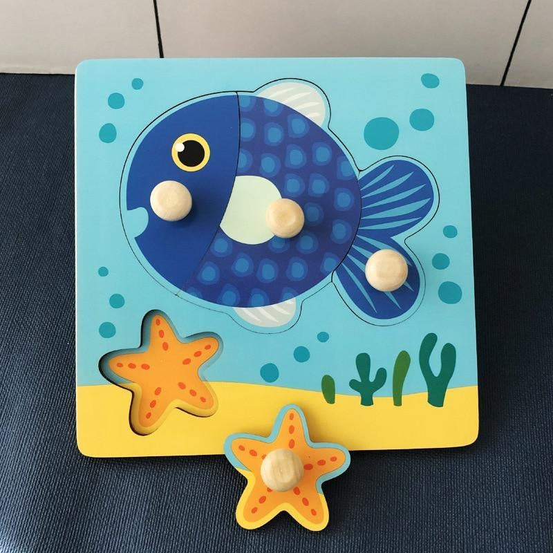 Children's 3D Puzzle Wooden Toys Fruit Cognitive Puzzle Toy