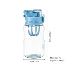 600ml Portable Water Bottle with Infuser - Ideal for Summer Sports, Travel