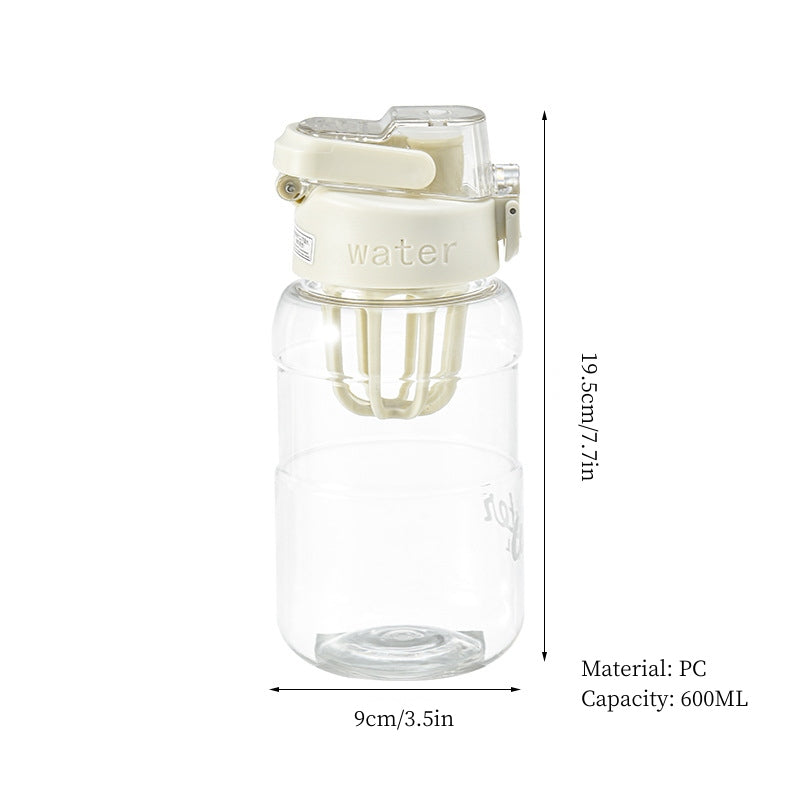 600ml Portable Water Bottle with Infuser - Ideal for Summer Sports, Travel