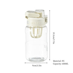600ml Portable Water Bottle with Infuser - Ideal for Summer Sports, Travel