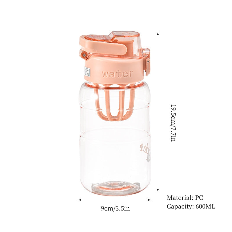 600ml Portable Water Bottle with Infuser - Ideal for Summer Sports, Travel
