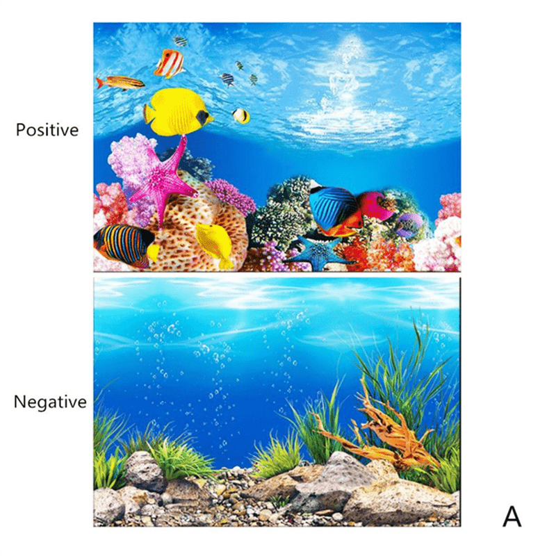 Double Sided Aquarium Background Stickers - Enhance Fish Tank Decor