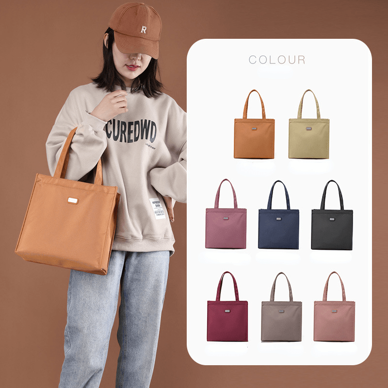 Large Capacity Shoulder Bag Casual Nylon Handbag for Shopper & Document Storage