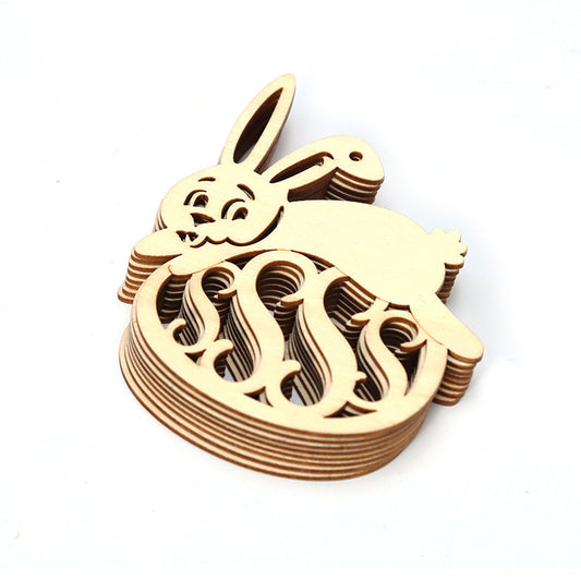 10pcs Kids Car Hanging Toy Wooden Craft Ornament Rabbit Chicken Home Decor