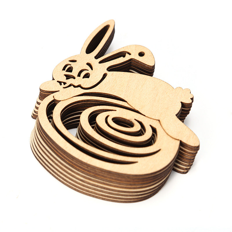 10pcs Kids Car Hanging Toy Wooden Craft Ornament Rabbit Chicken Home Decor