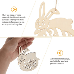 10pcs Kids Car Hanging Toy Wooden Craft Ornament Rabbit Chicken Home Decor