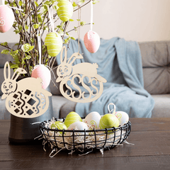 10pcs Kids Car Hanging Toy Wooden Craft Ornament Rabbit Chicken Home Decor