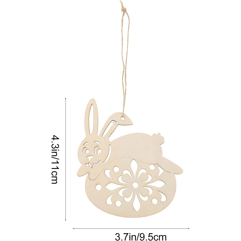 10pcs Kids Car Hanging Toy Wooden Craft Ornament Rabbit Chicken Home Decor