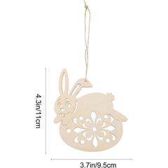 10pcs Kids Car Hanging Toy Wooden Craft Ornament Rabbit Chicken Home Decor