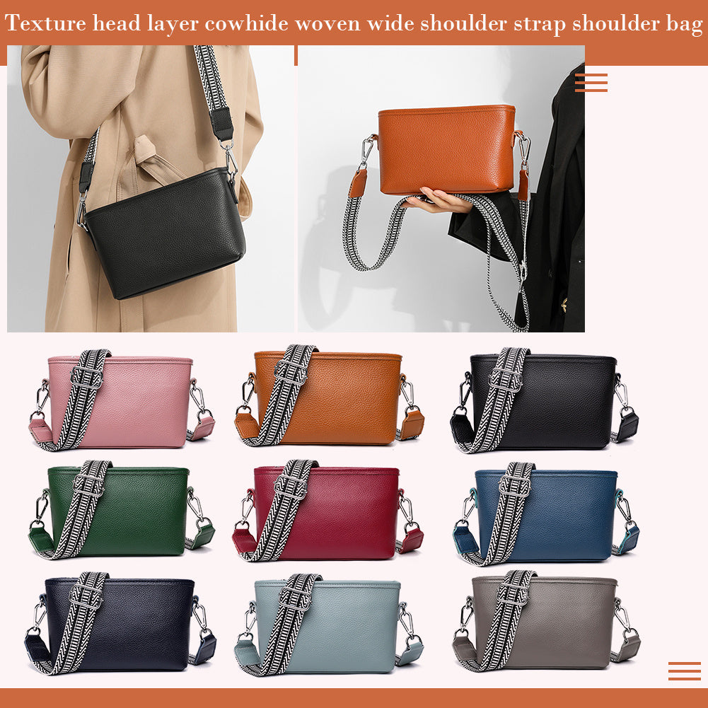 Wide Strap Crossbody Bag Vegan Leather Every Purse With Zipper
