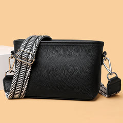Wide Strap Crossbody Bag Vegan Leather Every Purse With Zipper