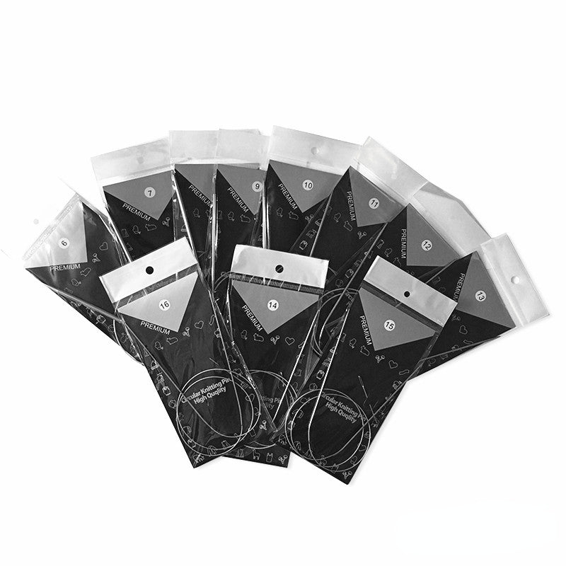 11pcs Stainless Circular Knitting Needles Crochet Weaving Pins