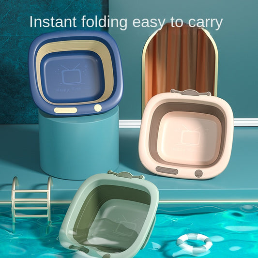 Colorful Car Shaped Folding Washbasin for Kids Bath Time