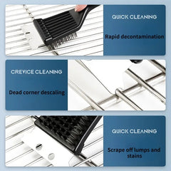 Portable 2-in-1 Grill Cleaner with Deep Cleaning Steel Brush