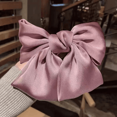 Satin Solid Bow Hair Clip Soft Bowknot Barrette Side Bang Girls Hair Clip
