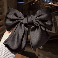 Satin Solid Bow Hair Clip Soft Bowknot Barrette Side Bang Girls Hair Clip