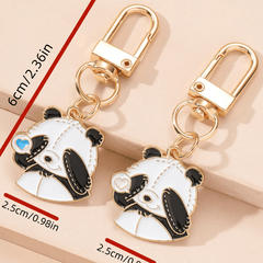 2pcs Panda Pattern Keychain Pendant Cartoon Panda Ornament Bag Accessories