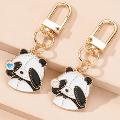 2pcs Panda Pattern Keychain Pendant Cartoon Panda Ornament Bag Accessories
