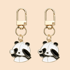 2pcs Panda Pattern Keychain Pendant Cartoon Panda Ornament Bag Accessories