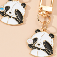 2pcs Panda Pattern Keychain Pendant Cartoon Panda Ornament Bag Accessories